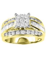 Real diamond 3 in 1 wedding ring .5ct 10K yellow gold princess style square top