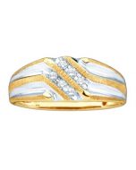 Mens Diamond Ring 0.14CTW DIAMOND MENS Wedding BAND 10KT Yellow Gold