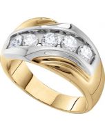 Mens Diamond Ring 1.00CTW DIAMOND MENS RING 14K Yellow-gold