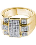 Mens Diamond Ring 0.50CT  DIAMOND  MICRO  PAVE MENS RING 10K Yellow-gold