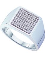 Mens Diamond Ring 0.35CTW DIAMOND  MICRO PAVE MENS RING 10KT White Gold