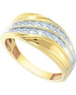 Mens Diamond Ring 0.33CTW DIAMOND  CLUSTER MENS BAND 10KT Yellow Gold