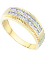 Mens Diamond Ring 0.25CTW DIAMOND  Wedding MENS BAND 10KT Yellow Gold