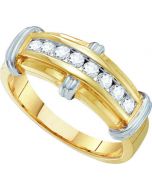 Mens Diamond Ring 0.50CTW DIAMOND  Wedding MENS BAND 10KT Yellow Gold