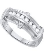 Mens Diamond Ring 0.50CTW DIAMOND  Wedding MENS BAND 10KT White Gold