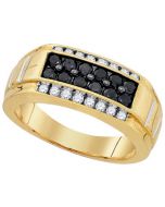 Mens Diamond Ring 1.03CT-DIA BLACK DIAMOND RING 925 925-Sterling