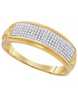 Mens Diamond Ring 0.25CT-DIA MICRO-PAVE MENS BAND 925 925-Sterling Wedding Ring