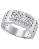 Mens Diamond Ring 0.15CTW-DIA Wedding MENS BAND 925 925-Sterling Wedding Ring