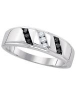 Mens Diamond Ring 0.25CTW-BLACK DIA MENS RING 925 925-Sterling