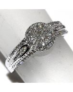 0.25ct real Diamond Engagement wedding ring Halo round top 8mm wide vintage new