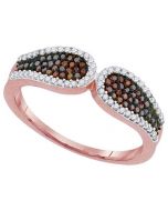 Brown diamond Rose gold fashion ring Angel wings 0.5ct Cognac band