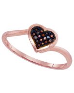 Rose gold heart ring engagement fashion ring 0.05ct 10K fashoin ring