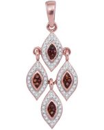 chandelier Rose gold brown diamond pendant 0.25ct drop pendant 10K 