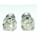 Diamond Stud Earrings large 7mm Screw back 0.27ct w 1ct Solitaire look 925 new