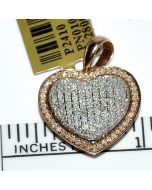 Diamond Heart pendant Rose and white gold 0.75ct 10K White gold 15mm wide
