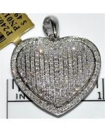 large diamond heart pendant 1.3ct 20mm wide White gold love valentines jewelry