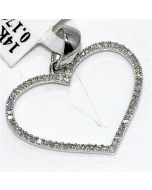 Diamond heart pendant 15mm wide 0.17ct diamonds 14K White gold 