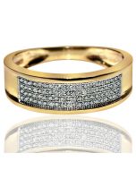 7mm wide mens wedding band ring 10K yellow gold 0.25ct diamonds 10K yellow gold