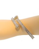  Baguette and round 8.3ctw Diamond Bangle 10k yellow Bracelet