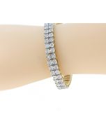 Mens Invisible set 2.59ctw Diamond 10k yellow Bracelet