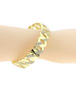 MENS 8" 10K YELLOW GOLD BANGLE WITH 4.3 CTW DIAMONDS