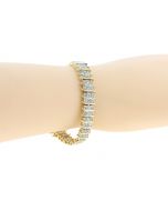 10K YELLOW WOMENS 7" 5.07CTW DIAMOND TENNIS BRACELET