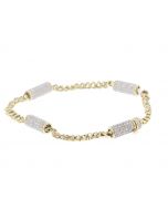 10K Gold and Diamonds Mens Bracelet 4.00ctw Barrell Design 