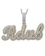 10K Gold Custom Letters Name or Initial Pendant with Diamonds 2 Layered Two Tone Choose Number of Letters