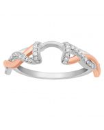14K White Gold Ring Enhancer Wedding Band 0.15ctw Diamonds Rose Gold Tone Infinity