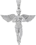10kt White Gold Mens Diamond Angel Wings Religious Charm Pendant 1.00 Cttw 