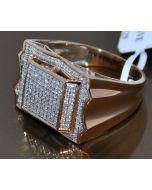 MENS DIAMOND RING ROSE GOLD 0.58CT REAL DIAMONDS WEDDING PINKY RING 10K COMFORT