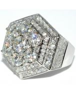 7.5CTW MENS DIAMOND & MOISSANITE RING WHITE GOLD 10K CUSTOM RING PINKY SOLITAIRE 