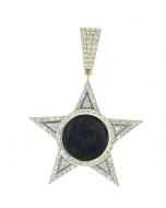 10K Yellow Gold Star Picture Pendant with Diamonds 1.74 Ctw 