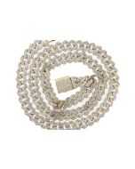 10k Two Tone Gold And White Gold Miami Chain 19.43 Ctw Diamonds 22"