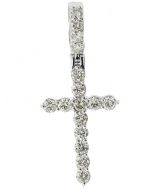 10K White Gold Cross Pendant 1.46 Diamond 