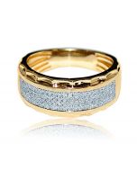 10K Gold Mens Wedding Band With Diamonds 9mm Wide 0.35ct Comfort Fit 