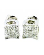 Stud Earrings Fashion CZ Sterling Silver 7mm Wide Screw back