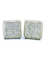 Sterling Silver Cube Earrings 10mm Wide Screw Back Studs For Men