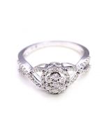 0.5CT Diamond Wedding Engagement Ring 10K White Gold 8.5mm Wide