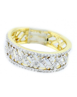 10K Gold 0.33ctw Diamond Cross Ring 6.5mm Wide Band