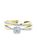 0.25ct Diamond 10K Yellow Gold Bridal Set 6.5mm Wide