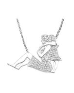 Mother and Daughter Pendant and Necklace Set 0.1ct Diamonds 18 inch Necklace