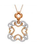 Womens Diamond Pendant And Necklace Set 1/5cttw 10K Rose Gold 18 Inch Necklace