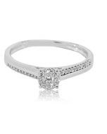 Diamond Engagement Ring 0.15ctw 10K White Gold Promise Ring
