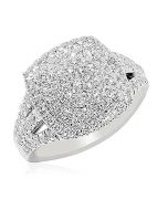 1ct (w) Diamond Bridal Wedding ring 10K White Gold 13.5mm Wide Cocktail Fashion Ring