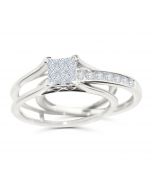 10K White Gold Wedding Ring Set 0.50ct W Diamonds