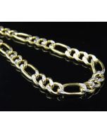 10k Yellow Gold Diamond Cut Figaro Style Box Chain Necklace 6 MM 22-30 Inches 