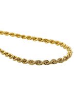 10K Yellow Gold 3 MM Hollow Rope Chain Necklace 16-28 Inches 