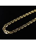 10K Solid Yellow Gold 2.5MM Flat Mariner Link Style Chain 16-24 Inches 