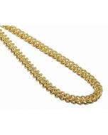 14K Yellow Gold 5MM Hollow Franco Box Link Chain Necklace 22-30 Inches 